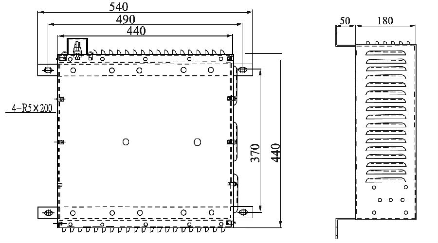 ENR-DR型低壓接地電阻器的外形尺寸圖 ENR-DR型低壓接地電阻器的外形尺寸圖